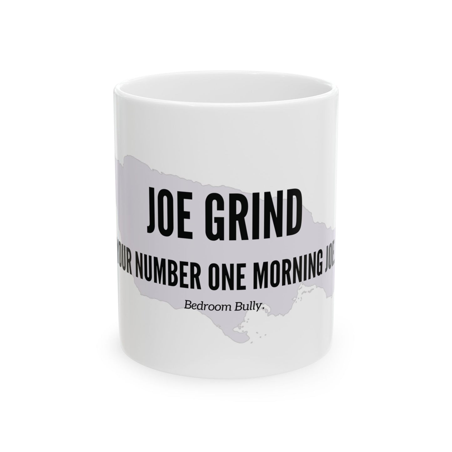 Jamaican Coffee Mug "JOE GRIND - YOUR NUMBER ONE MORNING JOE" - WITH BACKGROUND
