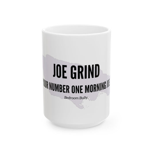 Jamaican Coffee Mug "JOE GRIND - YOUR NUMBER ONE MORNING JOE" - WITH BACKGROUND