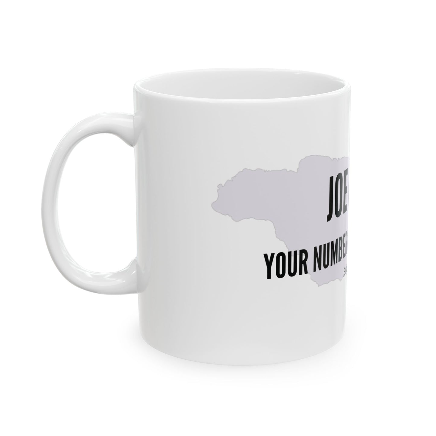 Jamaican Coffee Mug "JOE GRIND - YOUR NUMBER ONE MORNING JOE" - WITH BACKGROUND