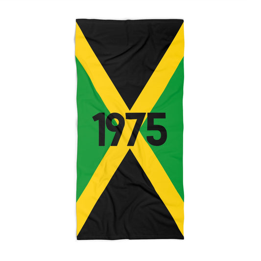 1975 Jamaican Flag Beach Towel - Retro Vibe